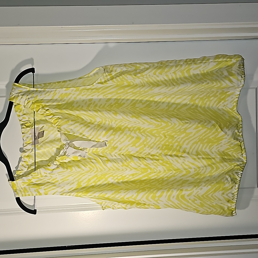 Loft Size XL Lightweight Spring/Summer Lime/White Slvls Top Worn 1X VGUC